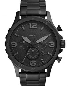 Nate Chronograph Black Stainless Steel Watch JR1401, Fossil Watches