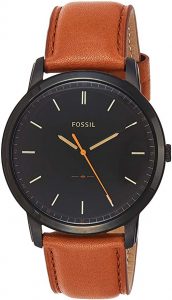 The Minimalist Slim Three-Hand Light Brown Leather Watch FS5305