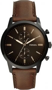 Townsman 44mm Chronograph Brown Leather Watch FS5437