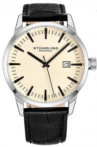 Stuhrling Original Men’s Minimalist Swiss Quartz Stainless Steel Dress Wrist-Watch