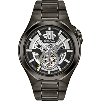 4. Bulova Gunmetal Skeleton Automatic Mechanical Watch