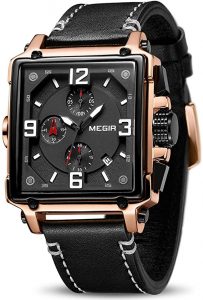 MEGIR Men's Analogue Army Military Chronograph Luminous Quartz Watch