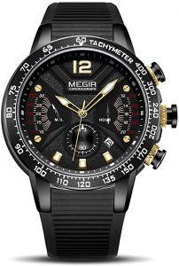 MEGIR Men's Sports Analogue Chronograph Luminous Quartz Watches 