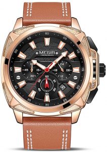 MEGIR Men's Analogue Chronograph Quartz Business Watch