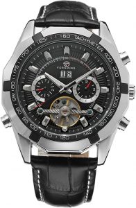 Forsining Men's Self-winding Tourbillion Leather Watch (FSG340M3T1)