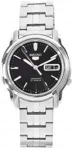 Seiko Men's Stainless Steel Black Dial Watch (SNKK71)
