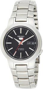 Seiko 5 Men's Automatic Black Dial Stainless Steel Watch (SNKA07)